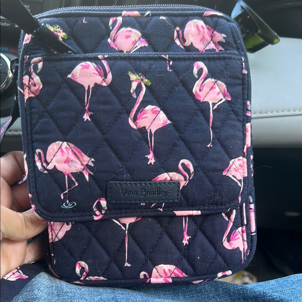 Vera Bradley Navy and Pink Flamingo Bag